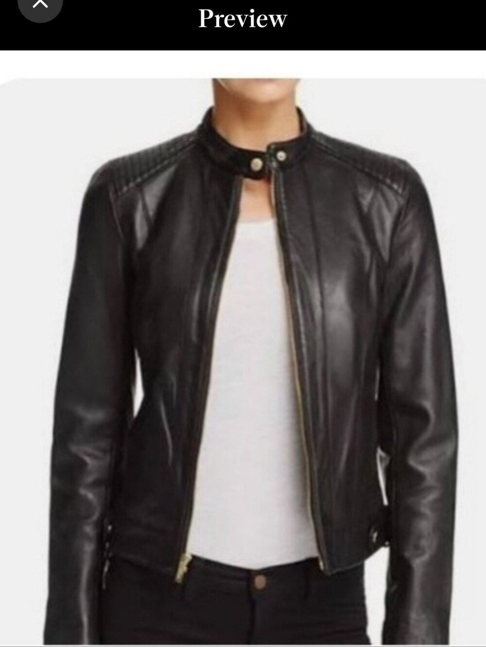 Cole Haan Genuine Lambskin Leather Jacket Size L